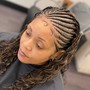 Feed in Braids with Sew In