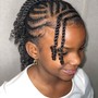 Kid's natural hair Braids and beads (ages 5-12)