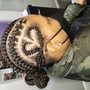 Cornrows, lemonade braids,  feed in, stitch braids