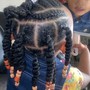 Kid's Natural Ponytail (8-10 Cornrows Into Bun