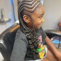 Cornrows natural hair with design