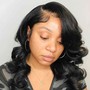 French braids in front weave install in back