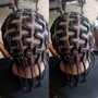 Men cornrows with designs