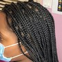 Bohemian box braids medium size. I can provide the regular braiding hair but please bring the curly hair.