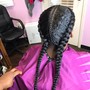 1 Layer with jumbo size  box  braids in the back. Feed In or lemonade braids