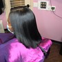 Relax hair- flat iron.