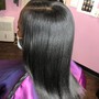 Micro links Extensions take down shampoo, hair mask treatment, and Silk press or curl