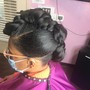 Basic Updo With No Extensions. This is not a braiding style.