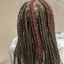 6 straight back braids with design