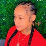 8 cornrows  feedin Braids