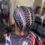 Kid's Natural Ponytail (8-10 Cornrows Into Bun