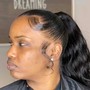 Sleek ponytail/natural hair