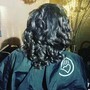 and go + protein treatment +steam treatment +curl cut