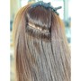 Clip in hair extension coloring