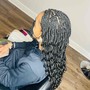 Box braids with curly  ends(medium size)