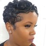 Wash, Soft finger waves, and curl $85