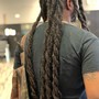 Loc Maintenance and haircut/ edge up with fade or design