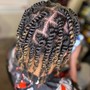 Kid's Natural Ponytail (8-10 Cornrows Into Bun