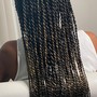 Twist braids medium size bra length