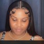 Frontal Sew In half up half down or braids