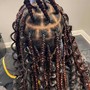 Medium Bohemian knotless Braids(mid back)