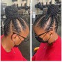 Feed-in cornrows/lemonade braids/hair added braids)