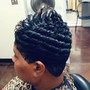 Feed in Braids into a bun