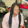 Half up braids half down quick weave