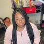 Half up braids half down quick weave