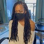 Knotless Goddess Braids (loose ends/curly hair added)