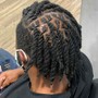 Knotless Kinky twist with curls ( short )