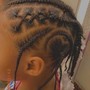 Half feeders/Half knotless Braids