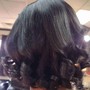 Roller Set relaxed hair