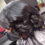 Roller Set relaxed hair