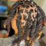 1/2 Natural Cornrows & 1/2 Press & Curls