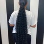 Sleek ponytail/Straight Hair/Natural hair pattern/curled