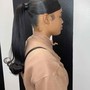 Sleek ponytail/Straight Hair/Natural hair pattern/curled