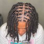 Loc Retwist and Style -updo/petal buns