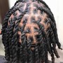 Loc retwist and style- extended two strand w/ Cuban twist