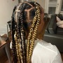 Knotless braids with heart stitch design