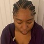 small ponytail feed in braids