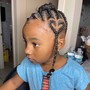 Kid's Cornrows with weave