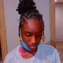 Cornrow natural hair kids style with blowout Accessories included