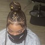 Small braids in a ponytail