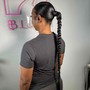 Two ponytails with braid/hair included