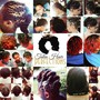 Cornrows with natural hair designs