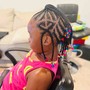 Cornrows with extensions( lemonade braids) big Conrows, ponytail,