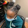 Adding beads to kid hairstyles