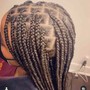 Medium Box Braids on natural  hair with beads