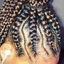 Learn how to French braid, part, box/knotless  braids